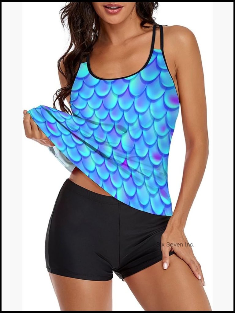 Women's Tankini Swimsuit Set Tummy Control With Boyshorts